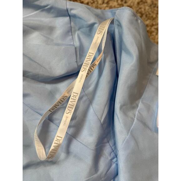 David's Bridal,  one shoulder,  Light Blue tulle;  size 12 womens - Picture 10 of 11